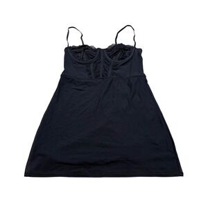 Urban Outfitters Corset Lace Slip Top Black Mini Mesh Bodycon Babydoll Grunge M